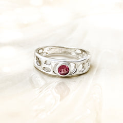 Sterling Silver Infinity Ring with Pink Tourmaline